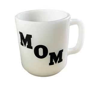 Vintage Glasbake "Mom" White Milk Glass Mug With Poem